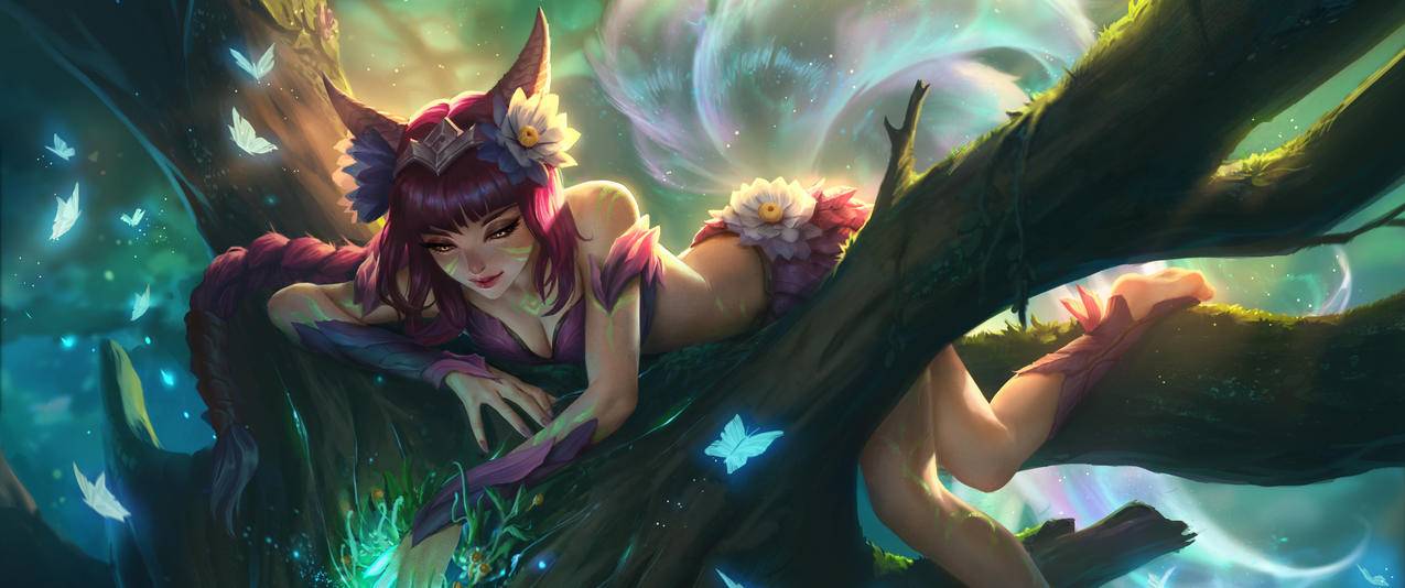 英雄联盟LOL九尾妖狐 永恒之森 阿狸3440x1440高清壁纸