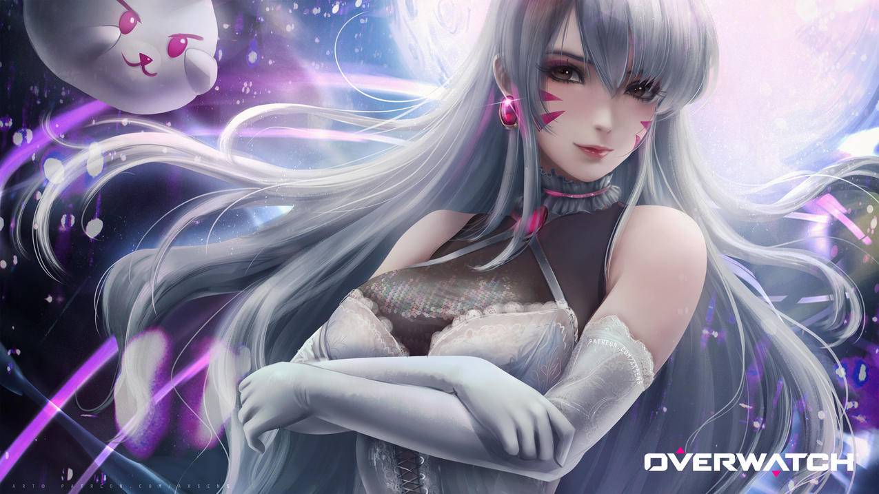 《守望先锋》DVA美女英雄插画 4K游戏精选高清壁纸
