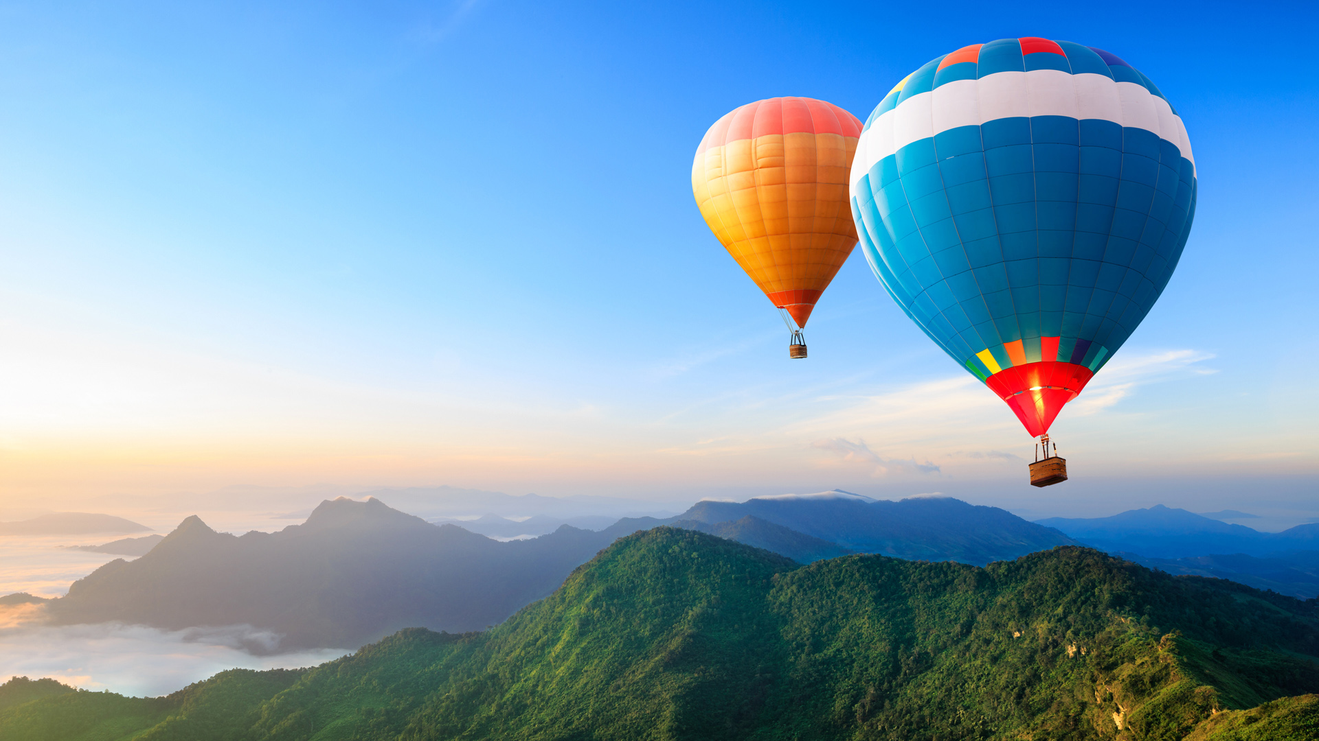 美丽天空热气球2K风景桌面高清壁纸