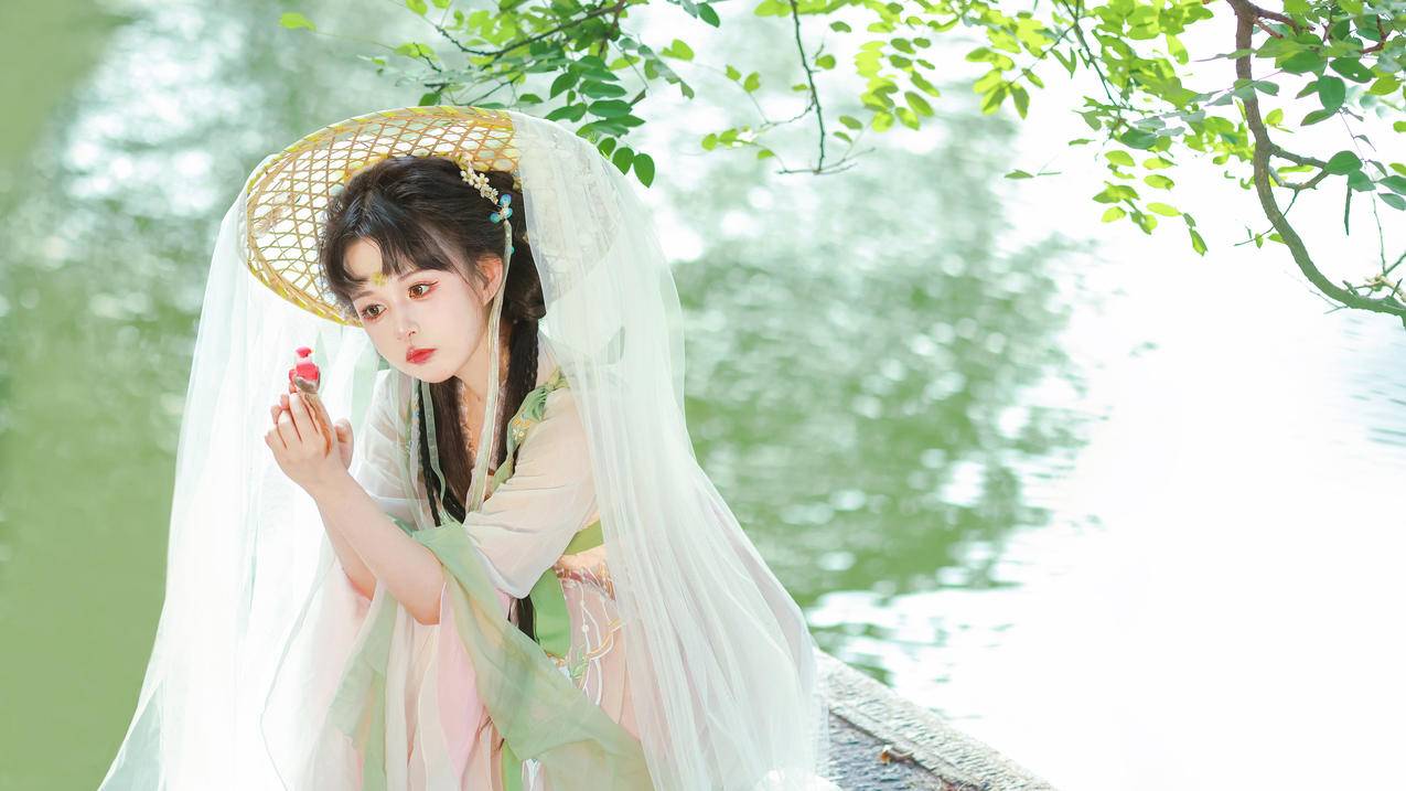 汉服 可爱 清新 女孩4k高清壁纸