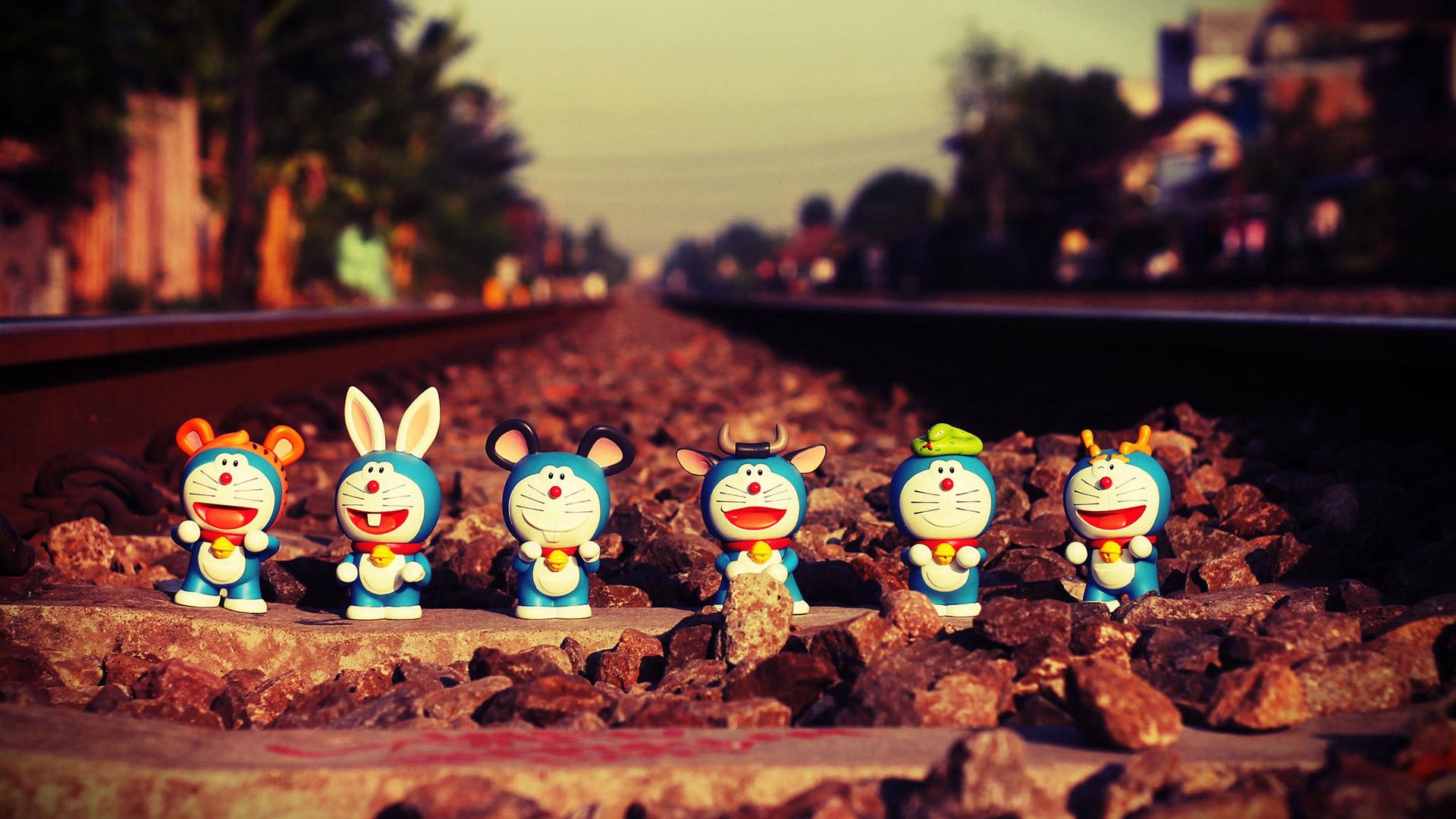 Doraemon，哆啦A梦，机器猫，玩具，铁路，怀旧，61儿童节快乐，桌面高清壁纸