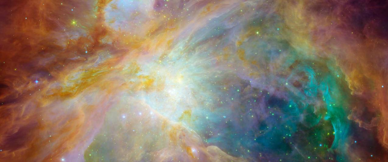 神秘猎户座星云带鱼屏高清壁纸