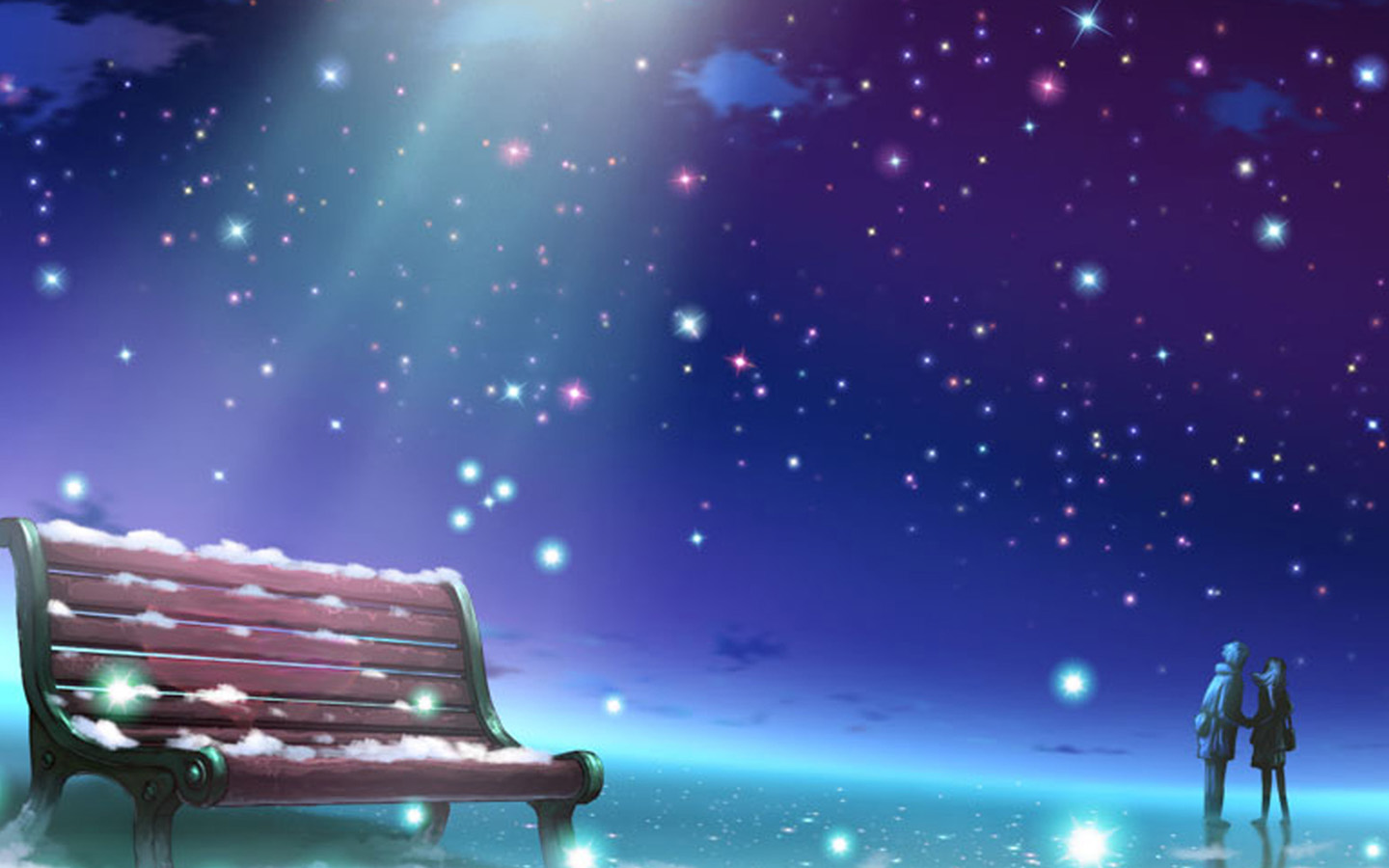 浪漫流星夜晚高清壁纸
