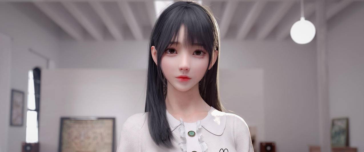 麻匪 女仆 长发白色衣服美女3440x1440带鱼屏高清壁纸