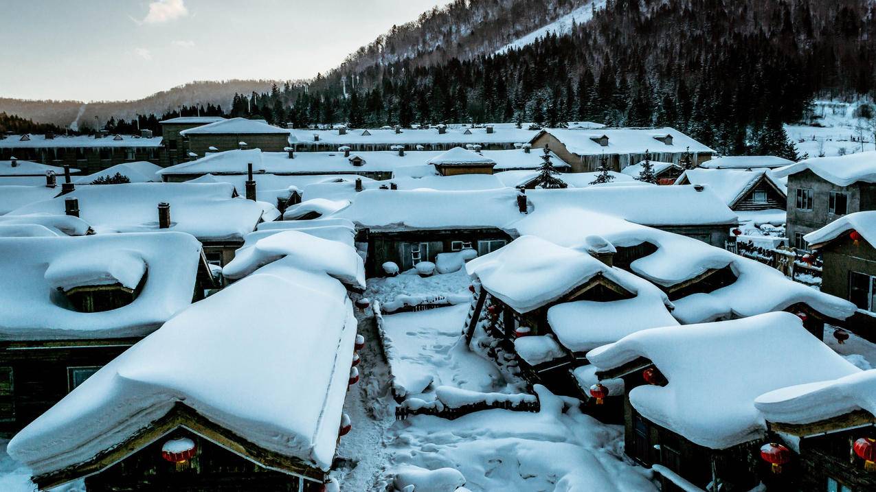 哈尔滨雪乡美景4k精选高清壁纸