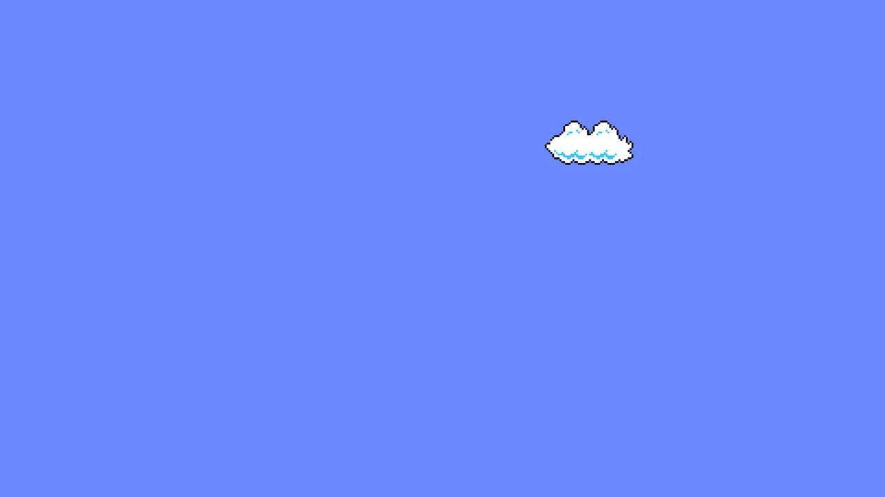 《超级马里奥跑酷Super Mario Run》云朵 蓝背景 4K精选高清壁纸