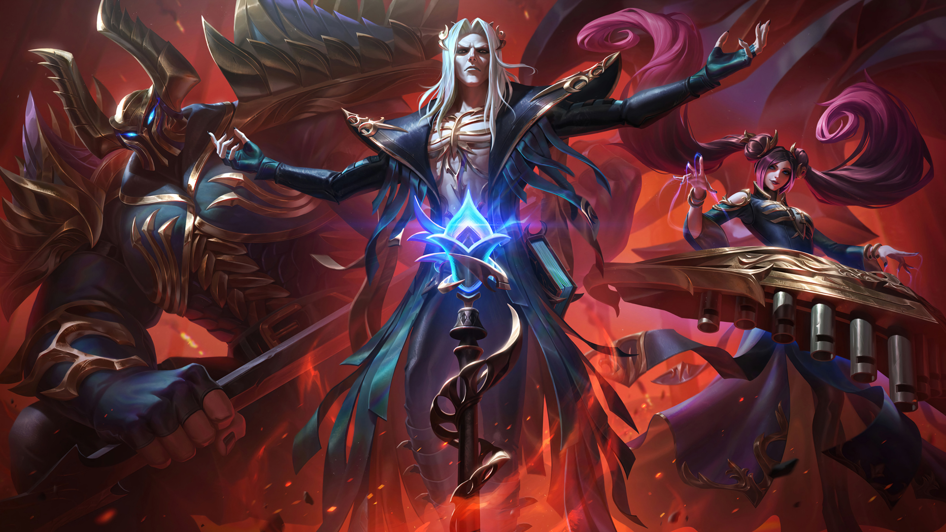 五杀摇滚乐队 卡尔萨斯 莫德凯撒 娑娜lol英雄联盟高清壁纸