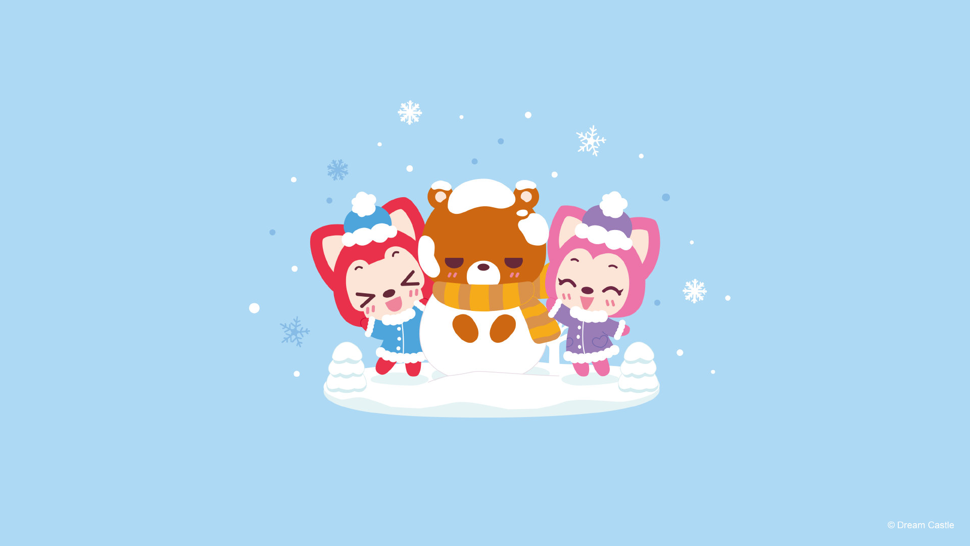 阿狸大雪节日高清壁纸