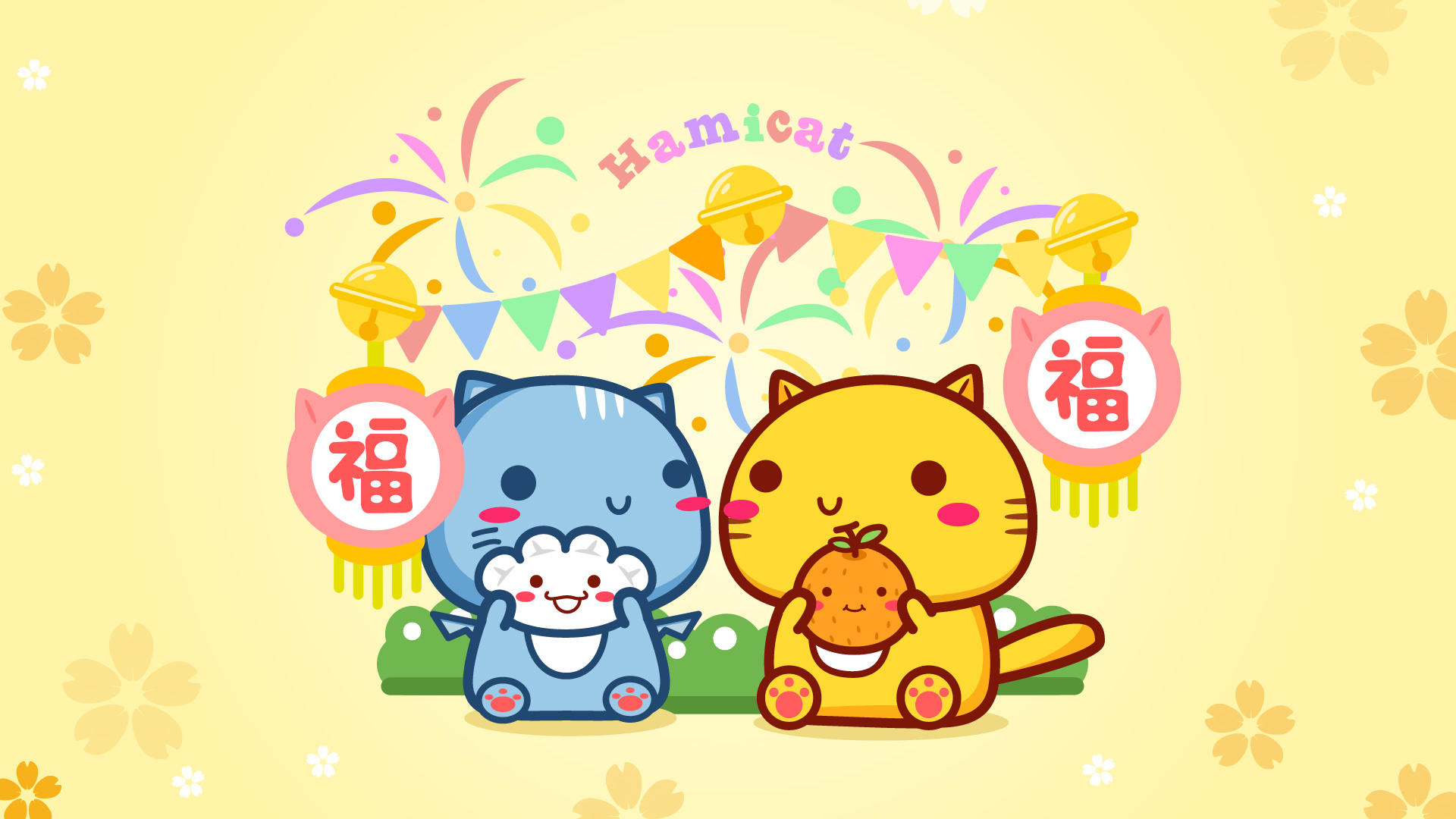 哈咪猫春节可爱电脑高清壁纸