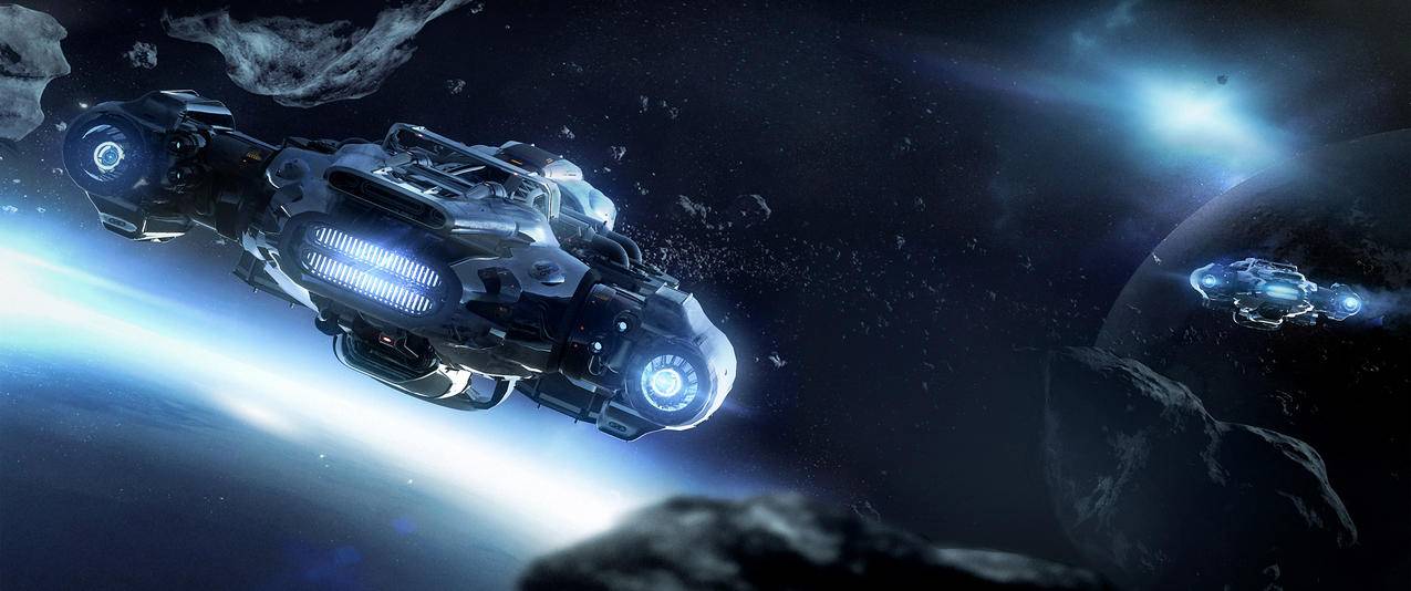 星际公民太空飞船游戏带鱼屏高清壁纸