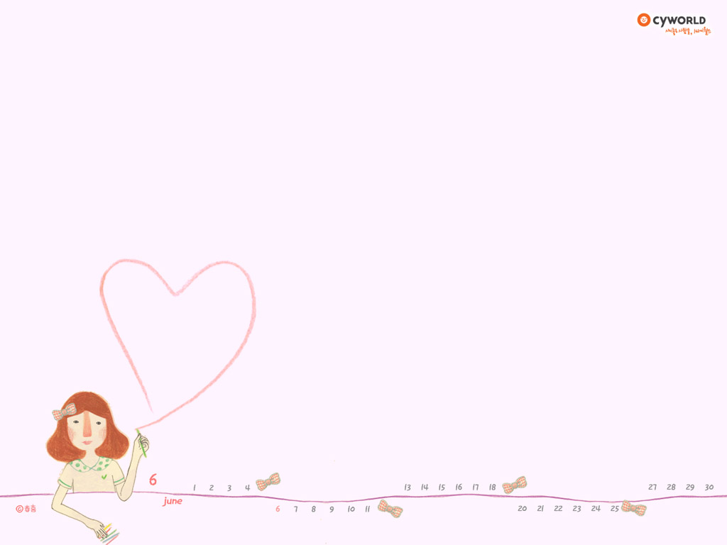 cyworld 2011年6月月历高清壁纸