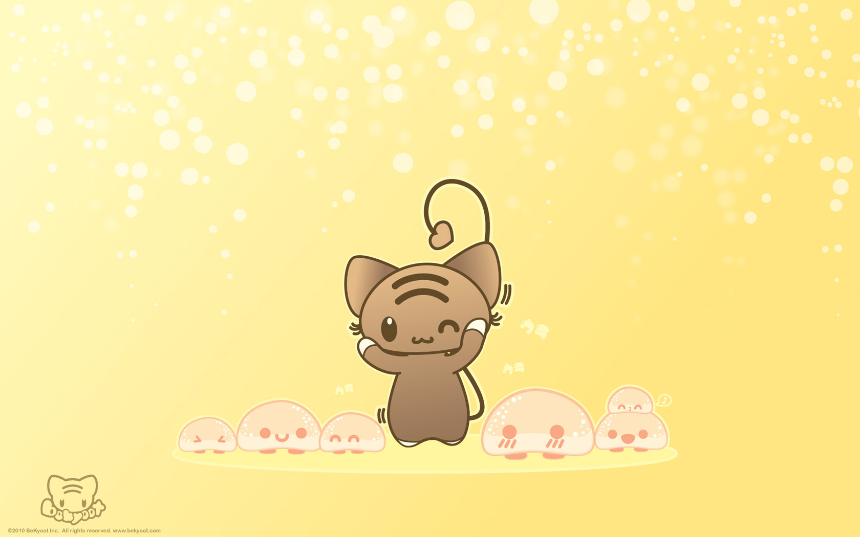 开心的小猫桌面高清壁纸