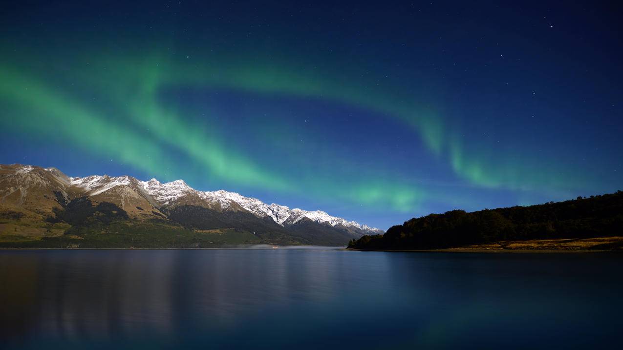 新西兰瓦卡蒂普湖黎明星空风景4k高清壁纸