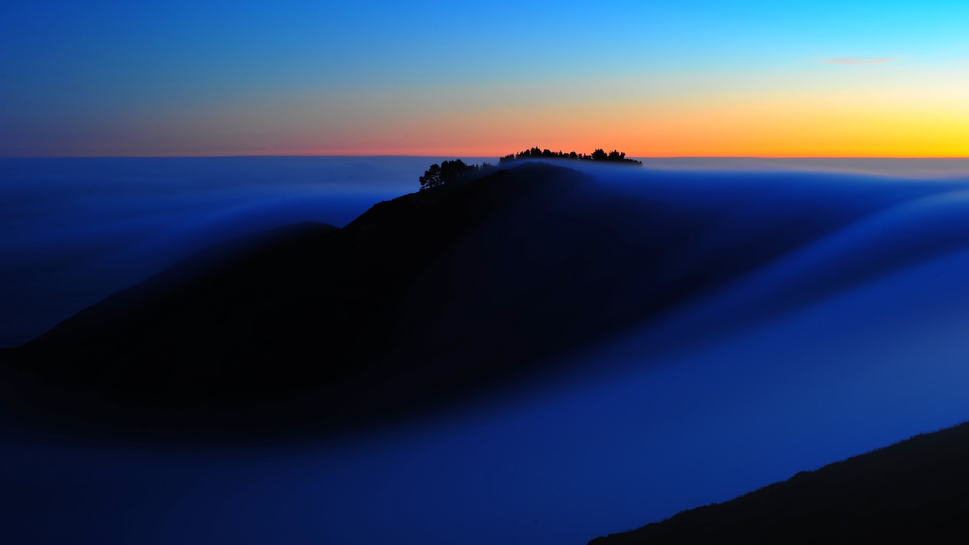 早晨,山,雾,自然风景桌面高清壁纸