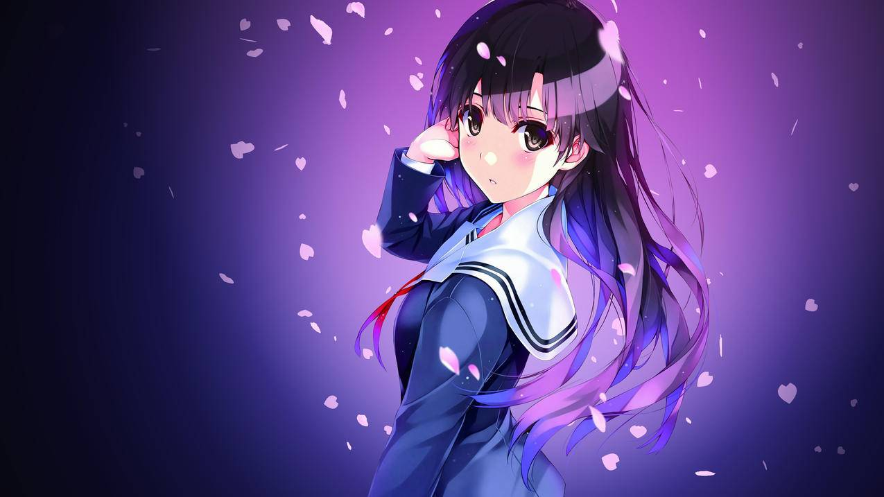 可爱校服女生动漫4k高清壁纸