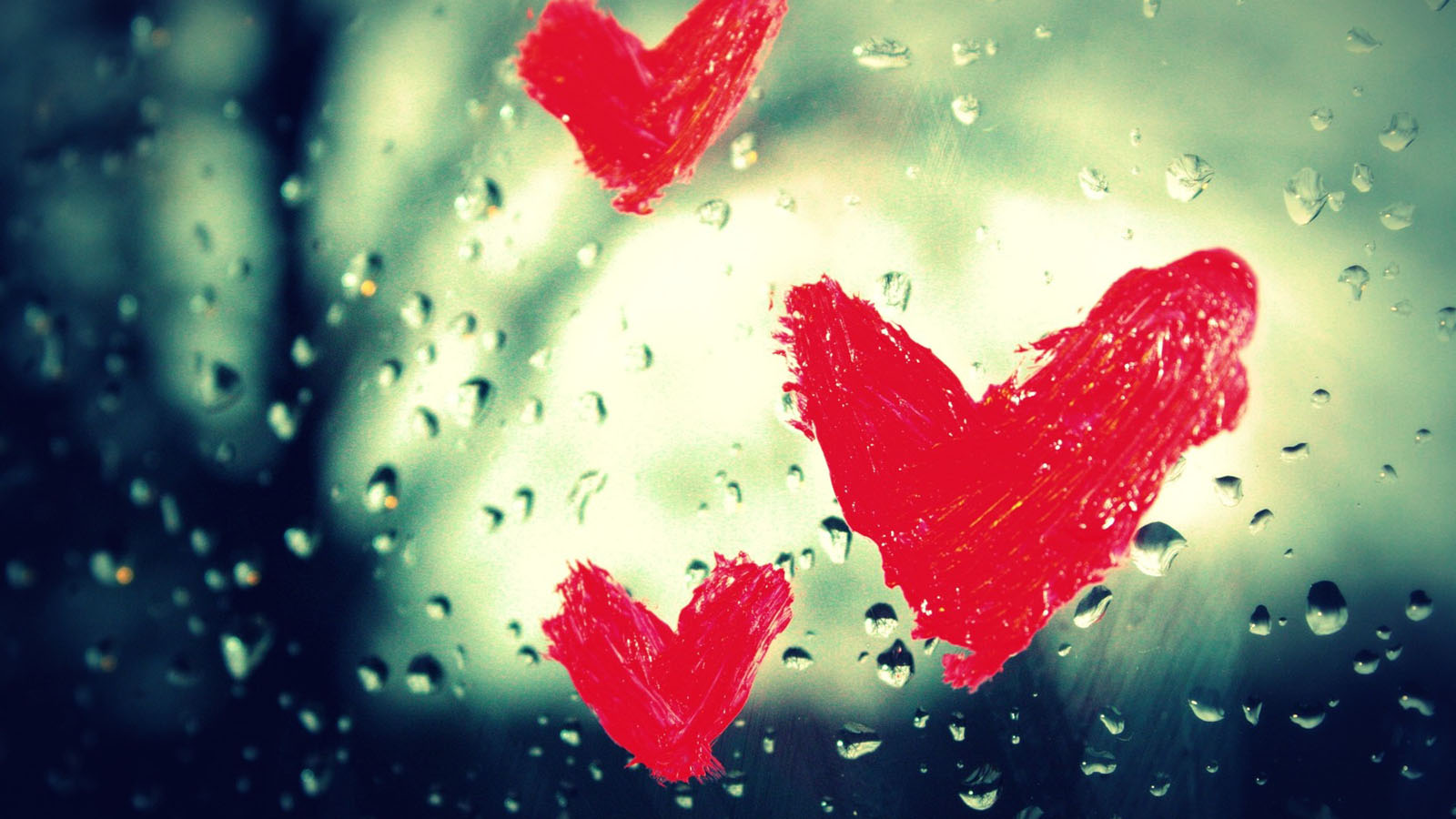 磨砂玻璃雨之恋高清壁纸