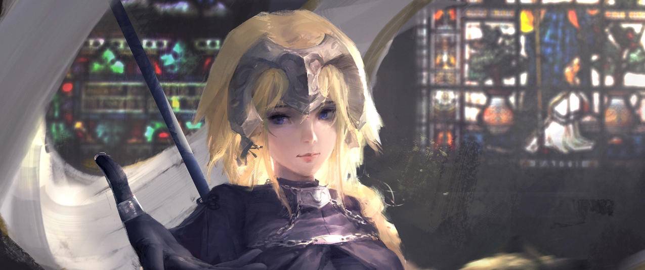 圣女贞德fate命运Ruler3440x1440带鱼屏高清壁纸