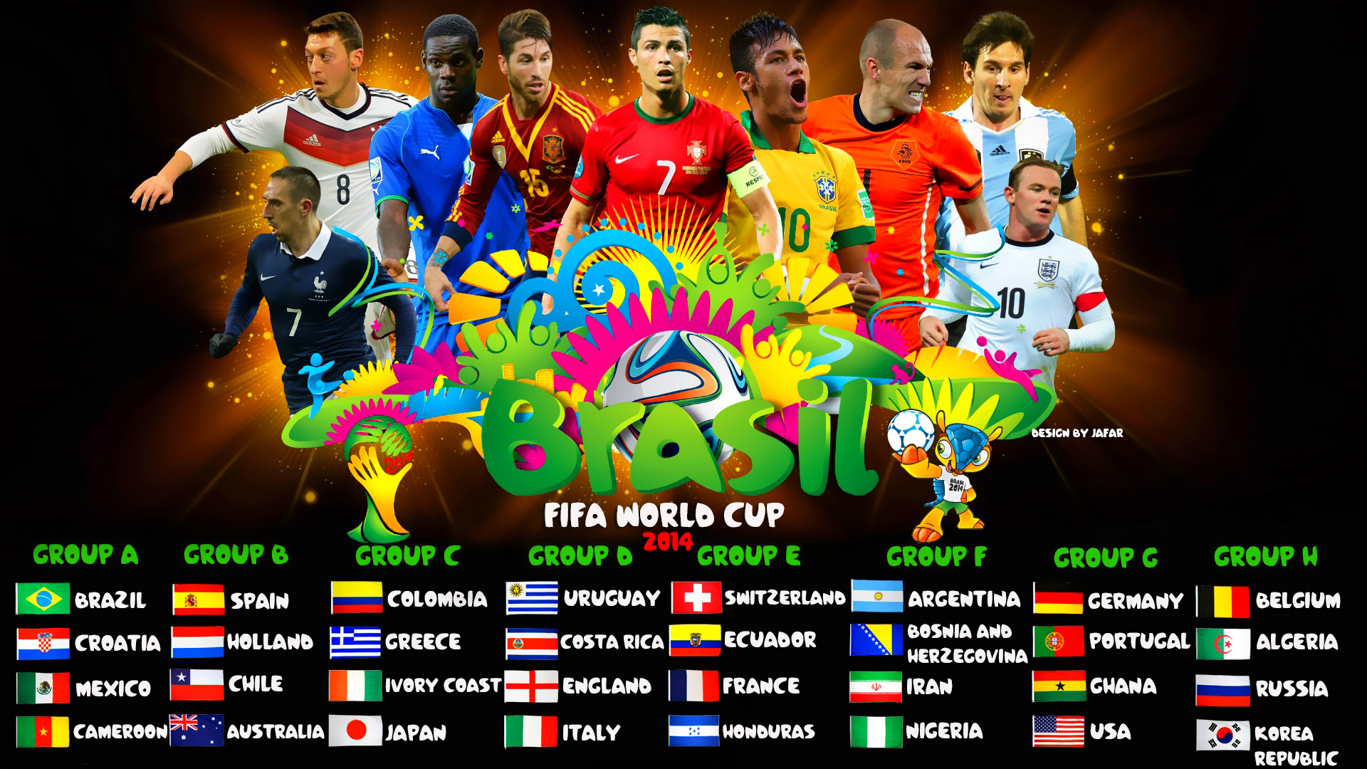 世界杯,巴西,2014年,足球,世界杯球队队员桌面高清壁纸