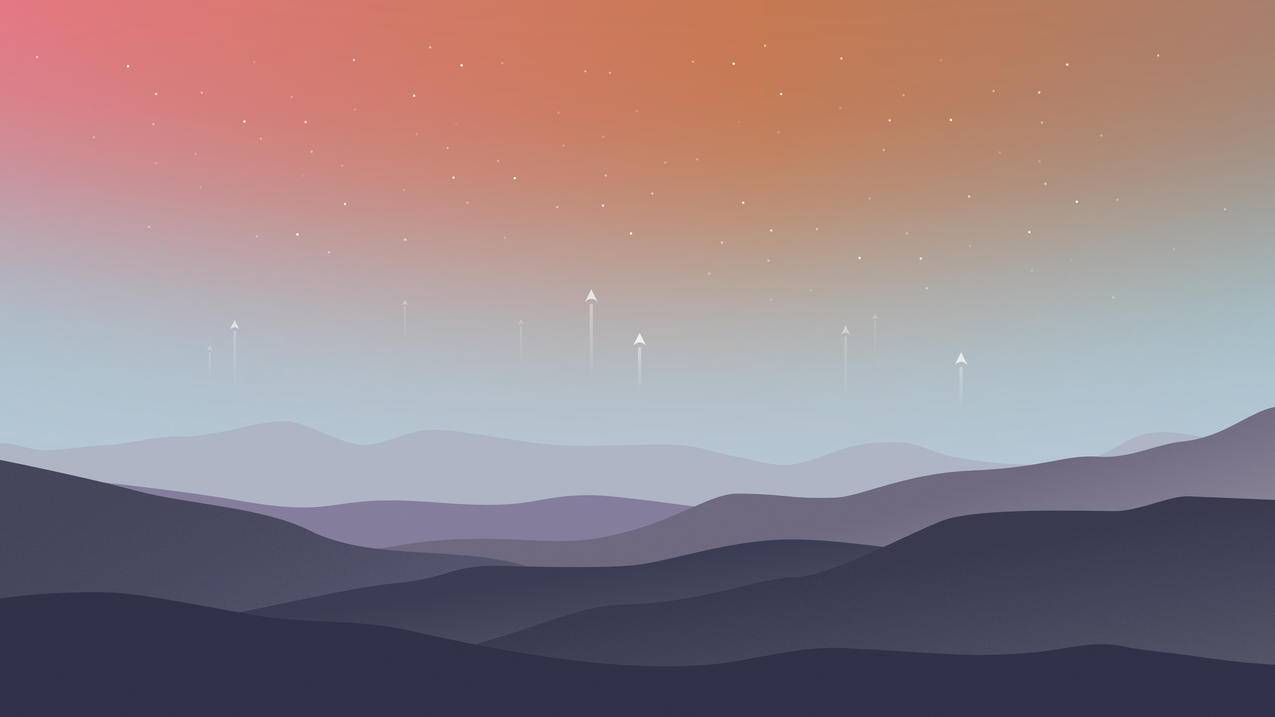 星空高山简约设计背景4k高清壁纸