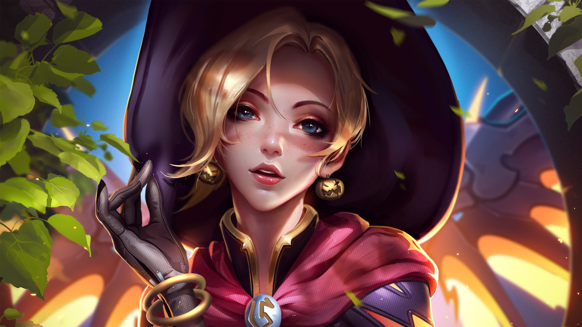 守望先锋Mercy万圣节女巫桌面高清壁纸