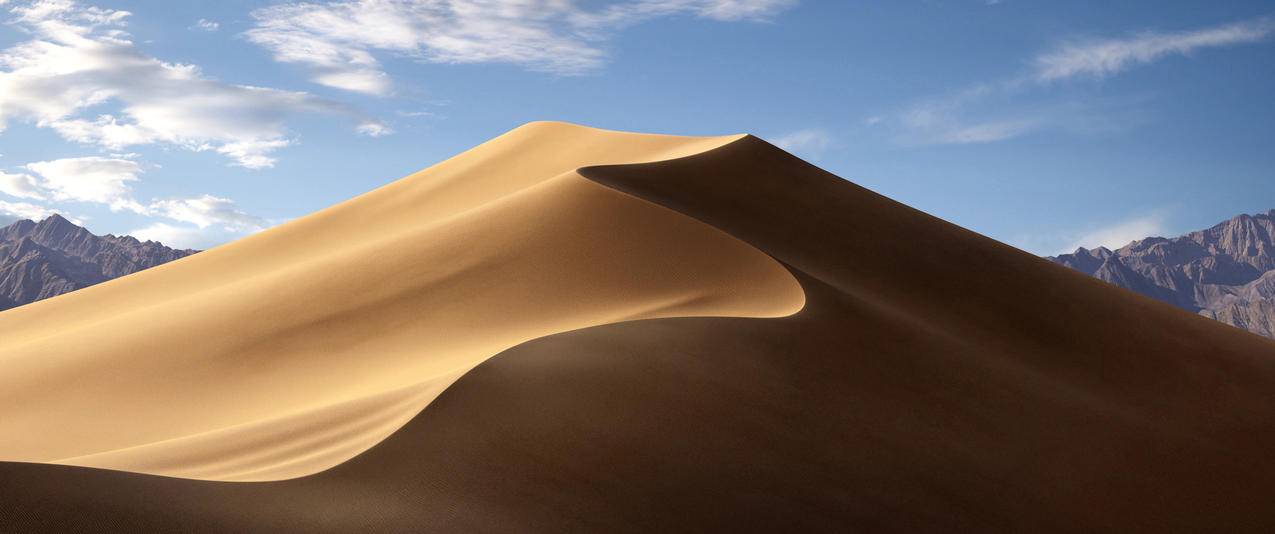 苹果MacOSMojave白天沙漠风景带鱼屏高清壁纸