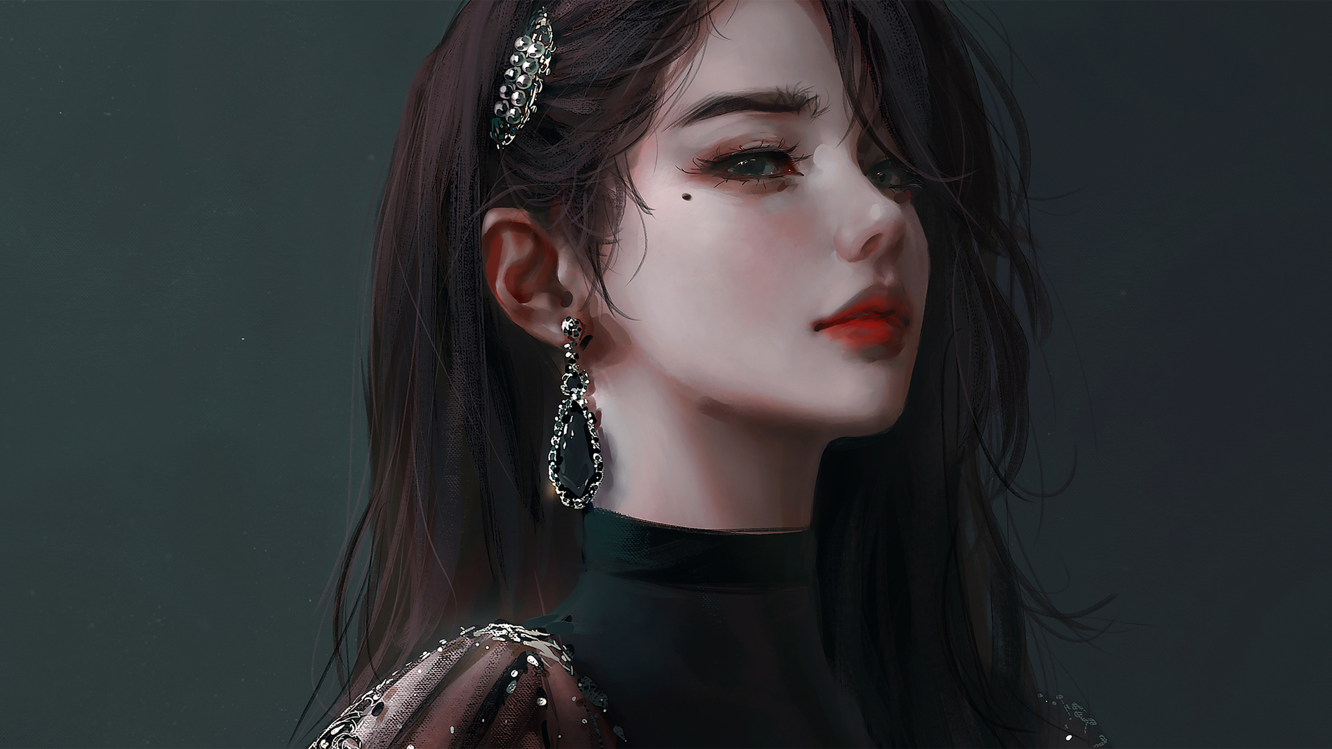 少女 脸 厚涂画风 动漫美女高清壁纸