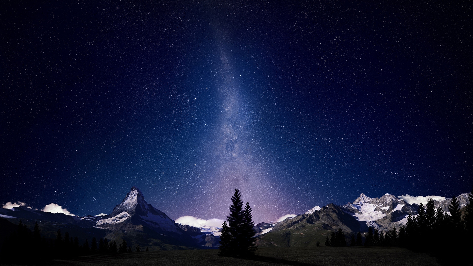 美丽的星星夜晚桌面高清壁纸