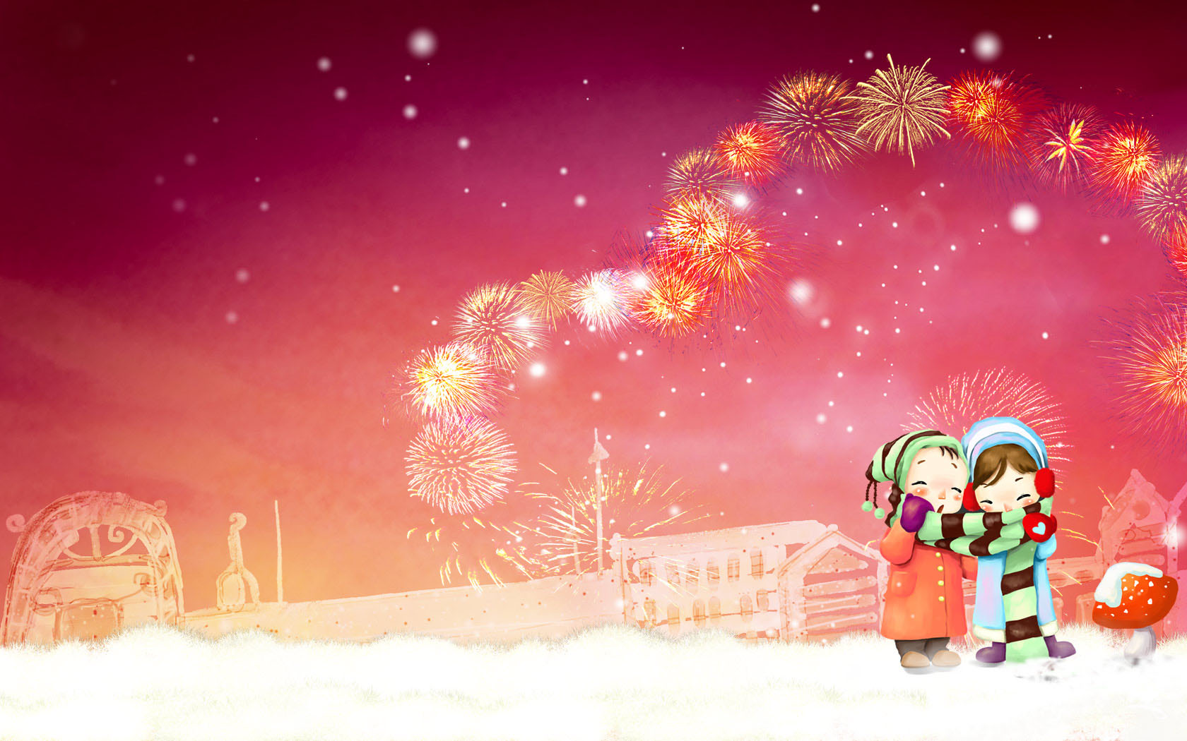 新年心2012新年可爱卡通桌面高清壁纸