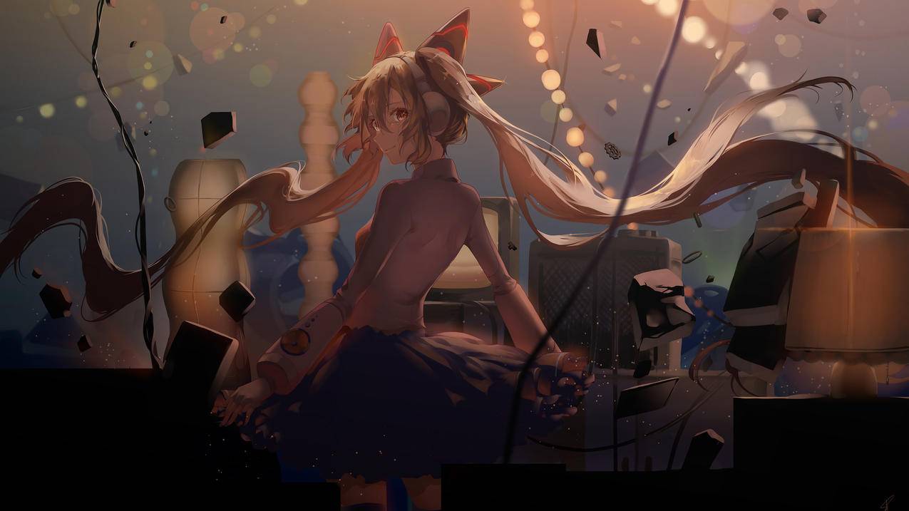 长发少女初音未来 破裂 4K精选动漫高清壁纸