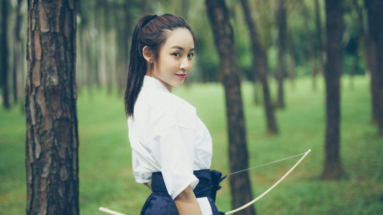 弓道美女Kuemma4k高清壁纸
