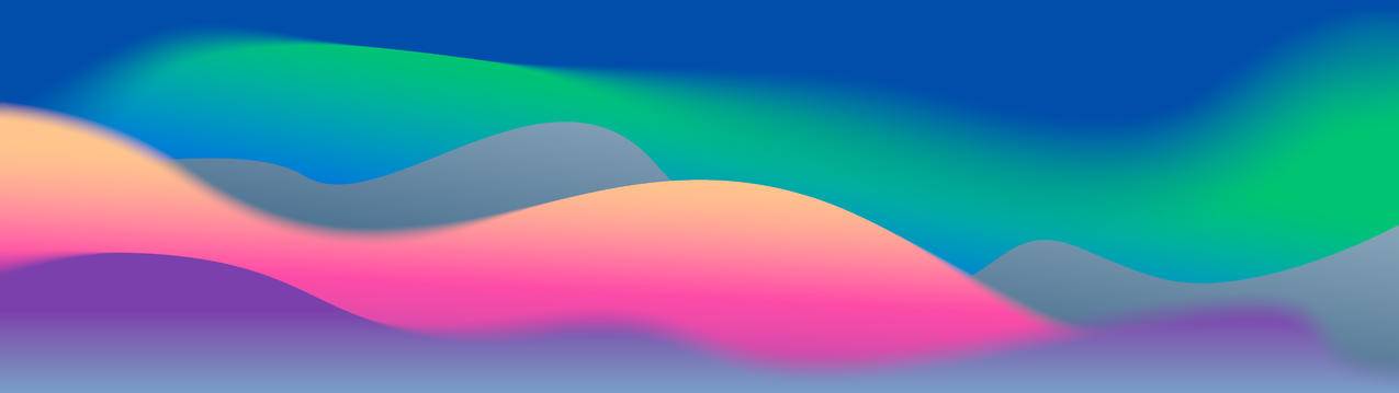 macOS Big Sur 波浪，彩色 双显示器 超宽5120x1440高清壁纸