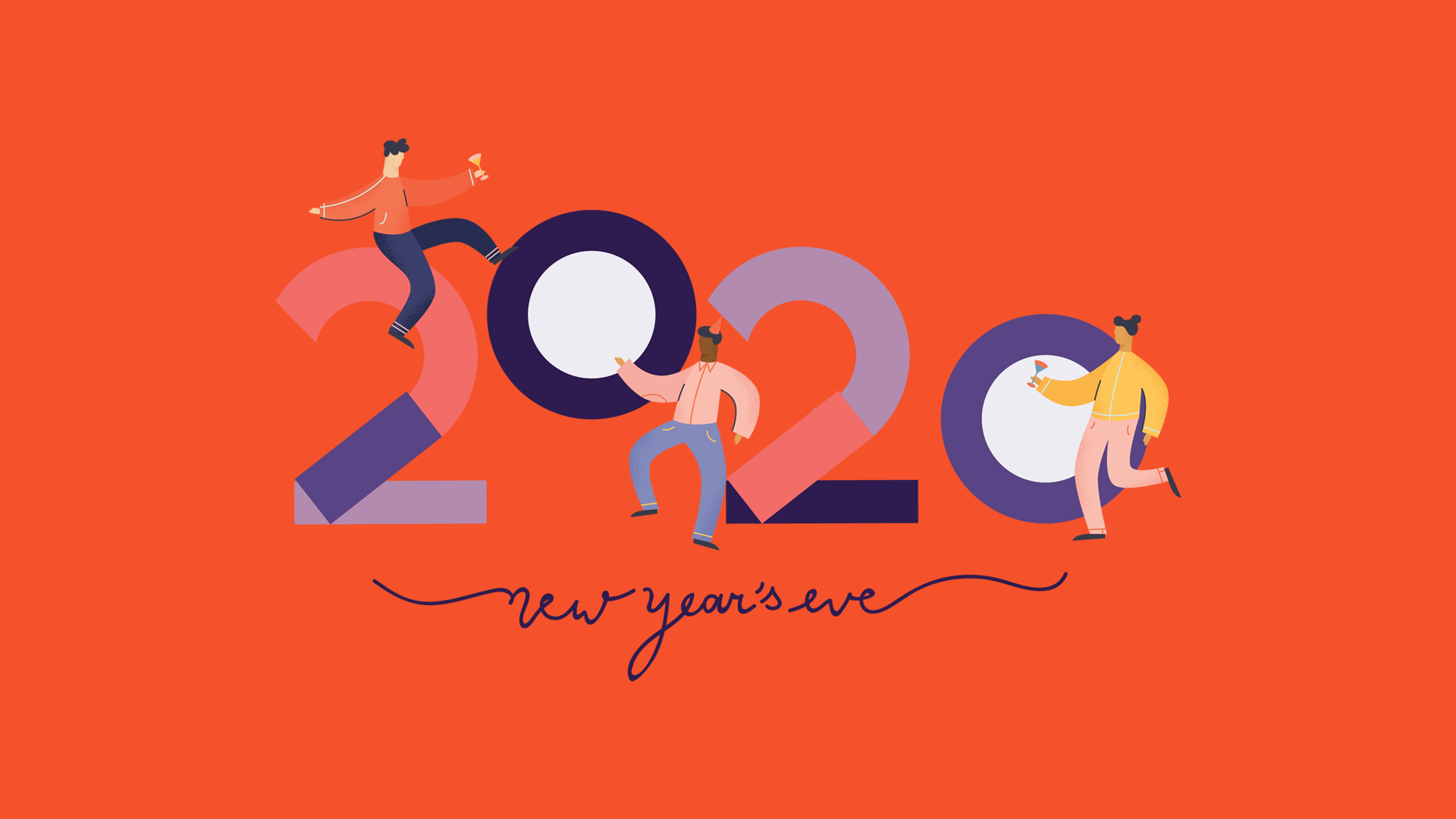 新年快乐干杯2020鼠年个性创意高清壁纸