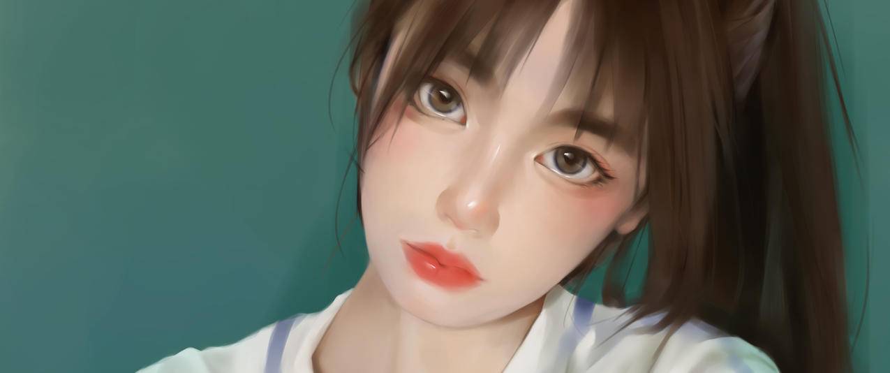 长辫子可爱小姐姐好看动漫人物3440x1440带鱼屏高清壁纸