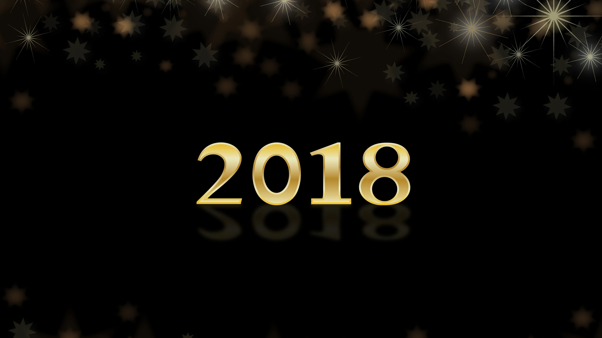 2018新年快乐数字闪光高清壁纸