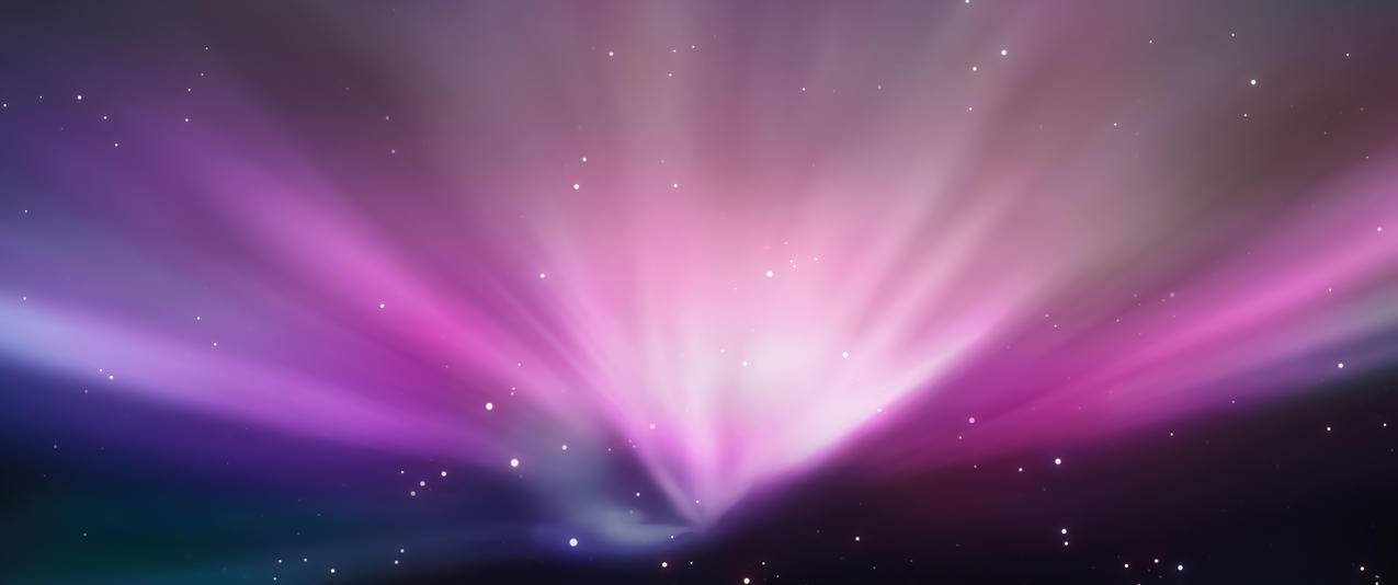苹果MAC梦幻紫色星空带鱼屏高清壁纸