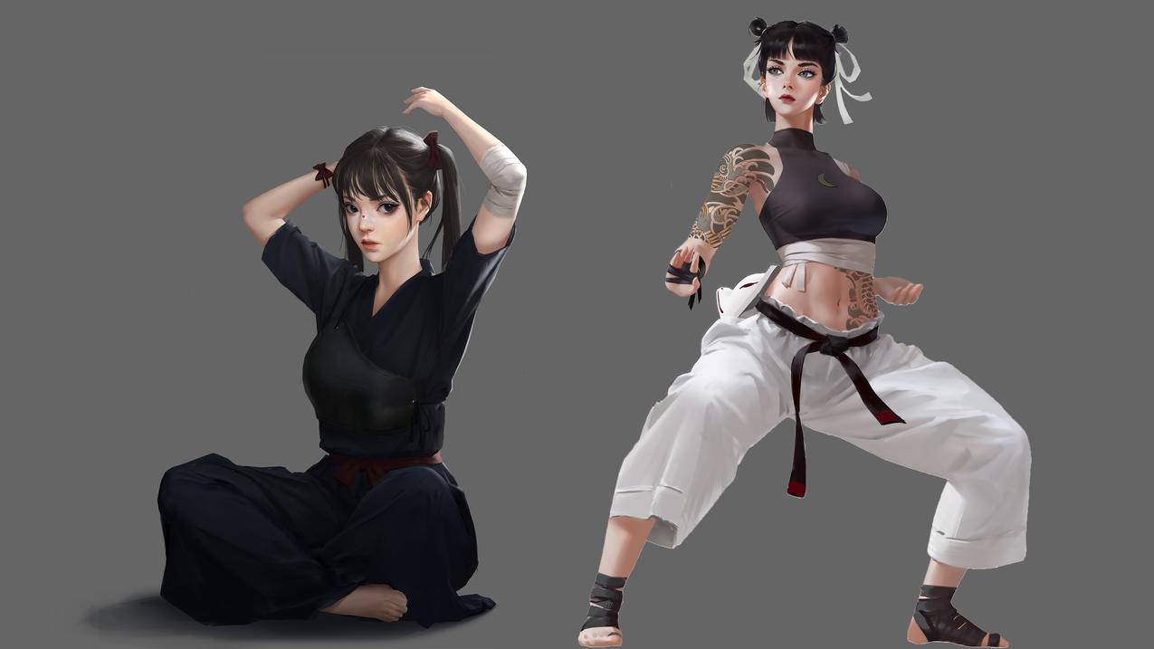 武术 女孩 舞蹈 呼啦圈 4K精选动漫高清壁纸 4K手机高清壁纸