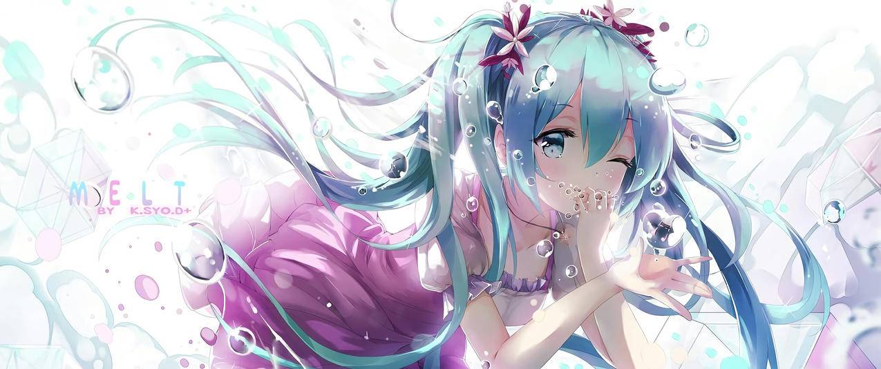 初音未来公主殿下miku带鱼屏高清壁纸