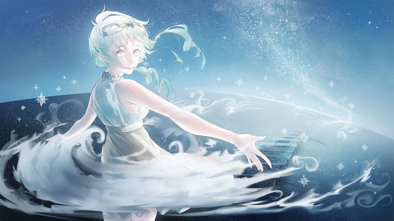 星空 穿裙子的女生 唯美 4K精选动漫高清壁纸