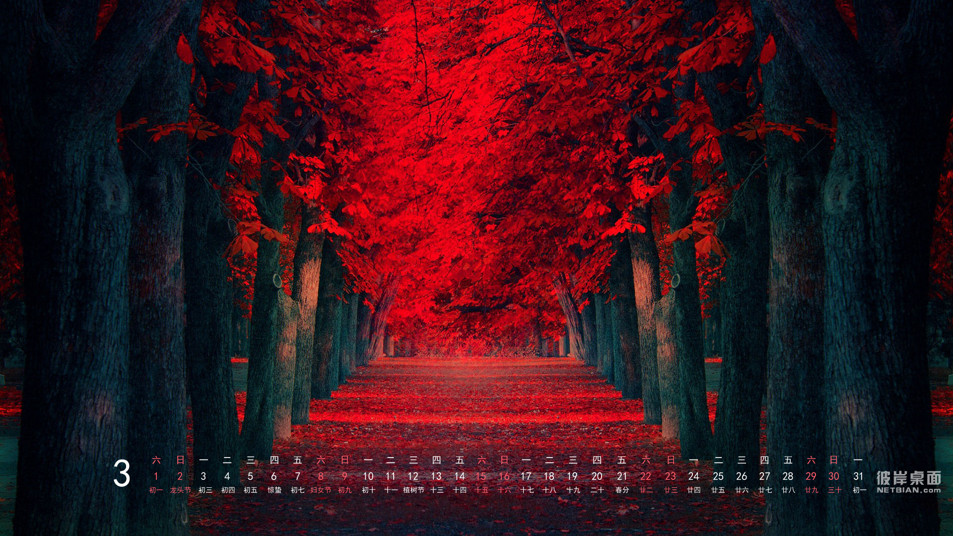2014年3月日历高清壁纸-通往天堂的风景