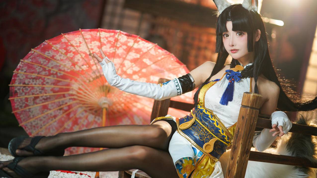 cos 油伞 美女 4k电脑高清壁纸 4k手机高清壁纸