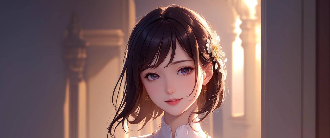 ai绘画美女3440x1440带鱼屏高清壁纸