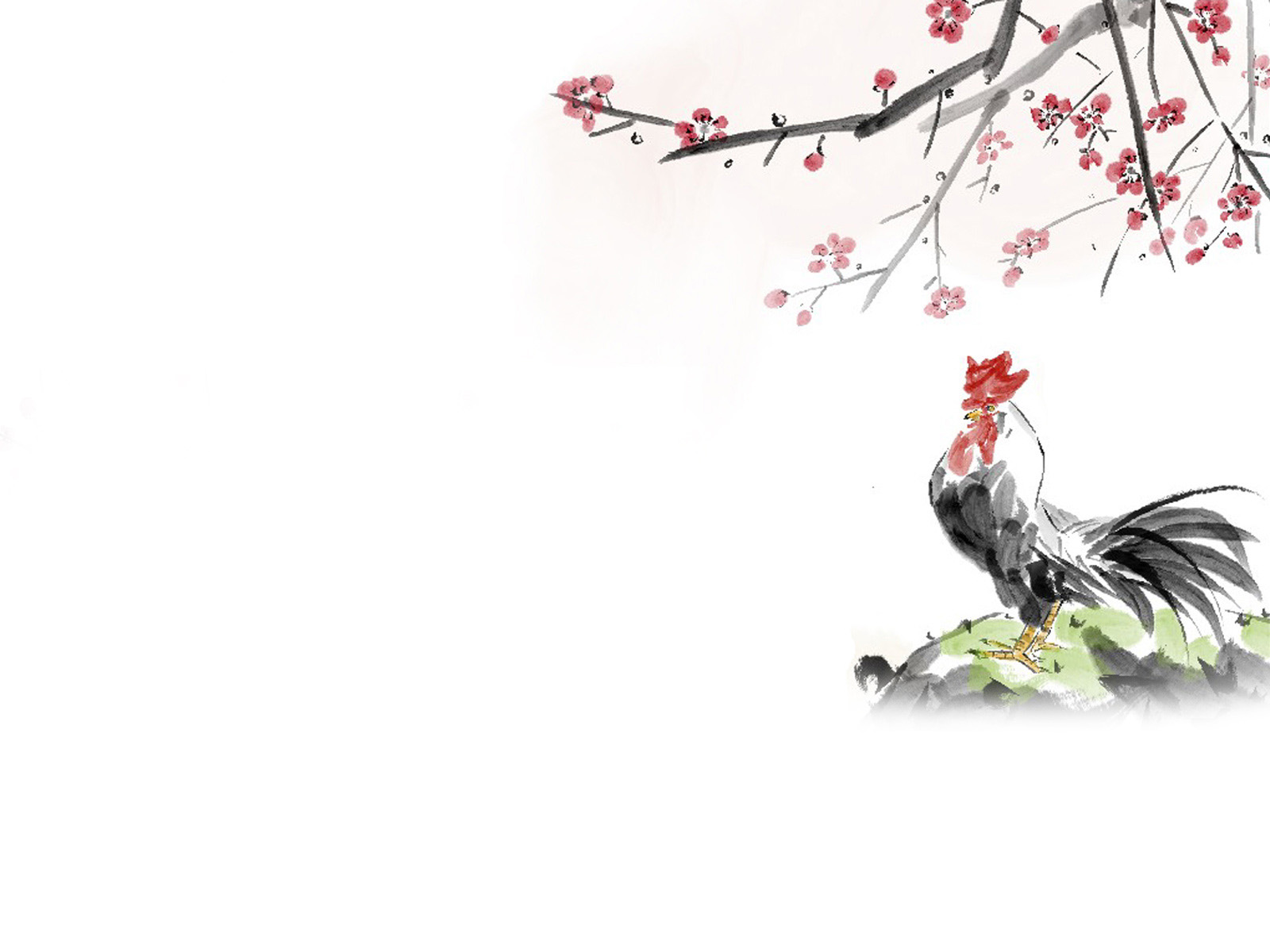 雄鸡报春高清壁纸