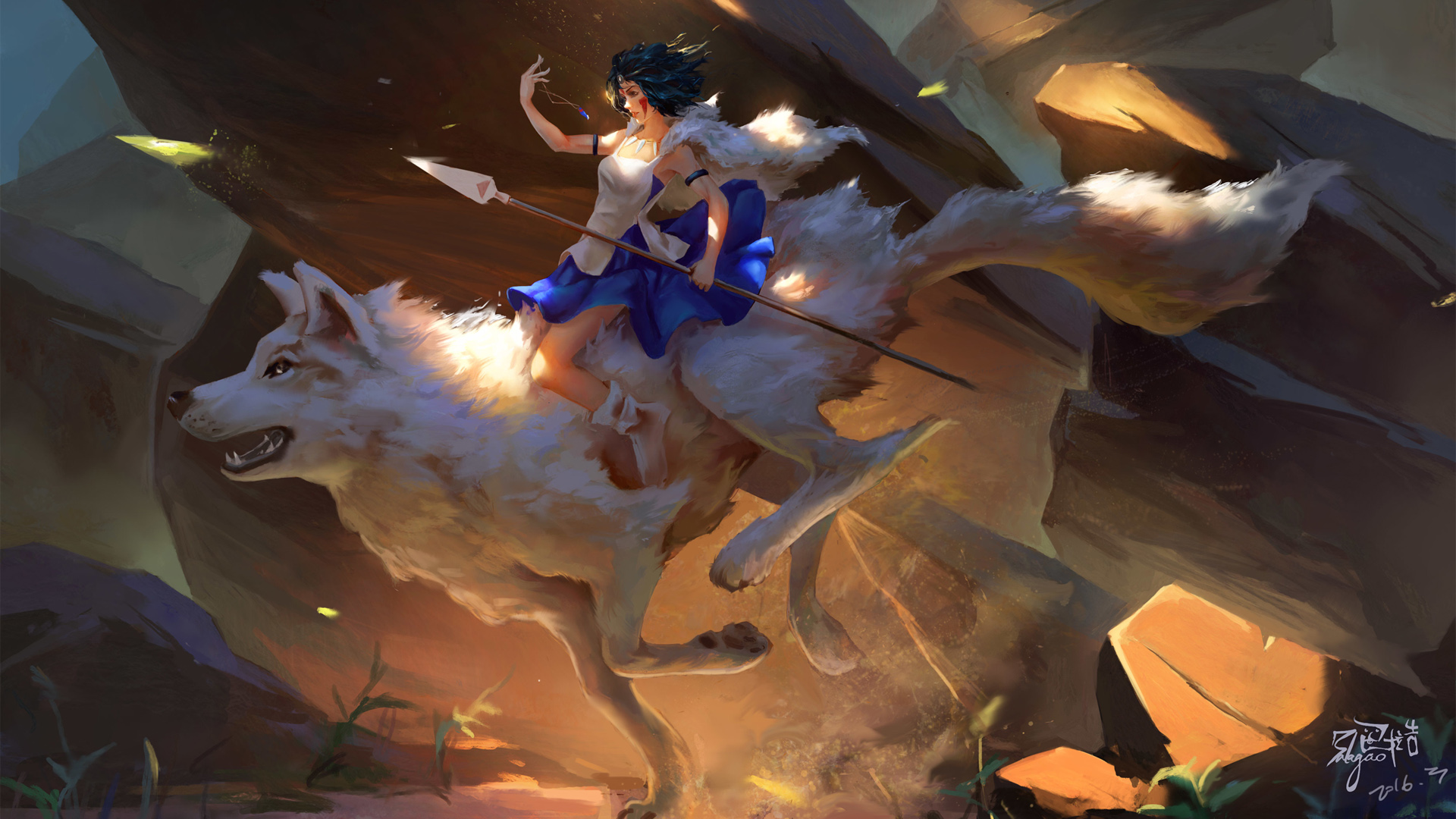 DOTA2 悬崖 狼 女骑手 公主 2K桌面高清壁纸