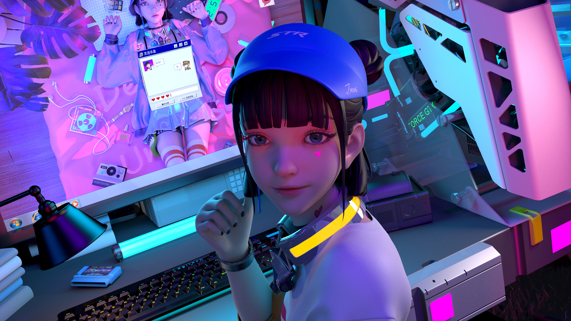 集原美电玩少女超清2k高清壁纸