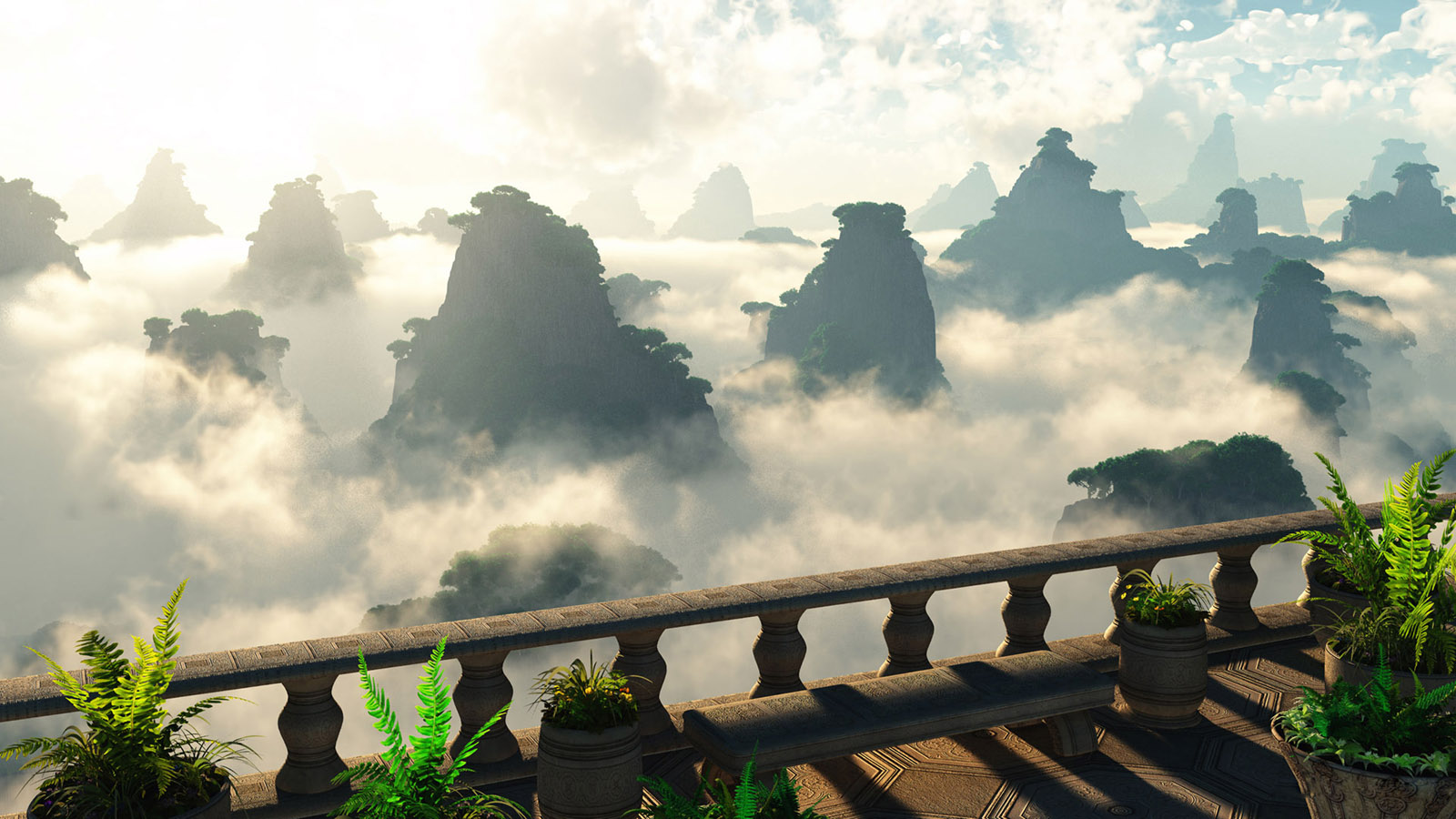 云雾山峰风景高清壁纸