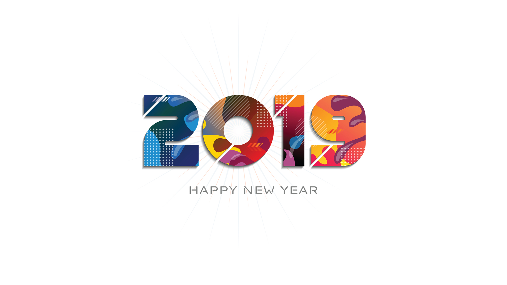 2019年新年快乐艺术字个性高清壁纸