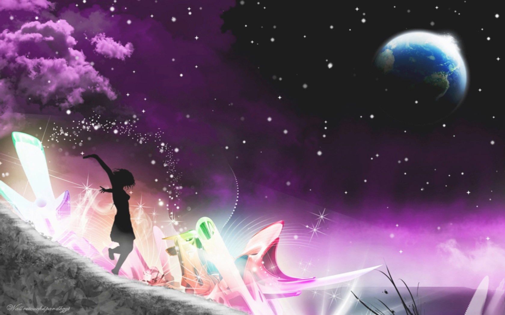 紫色梦幻舞蹈桌面高清壁纸