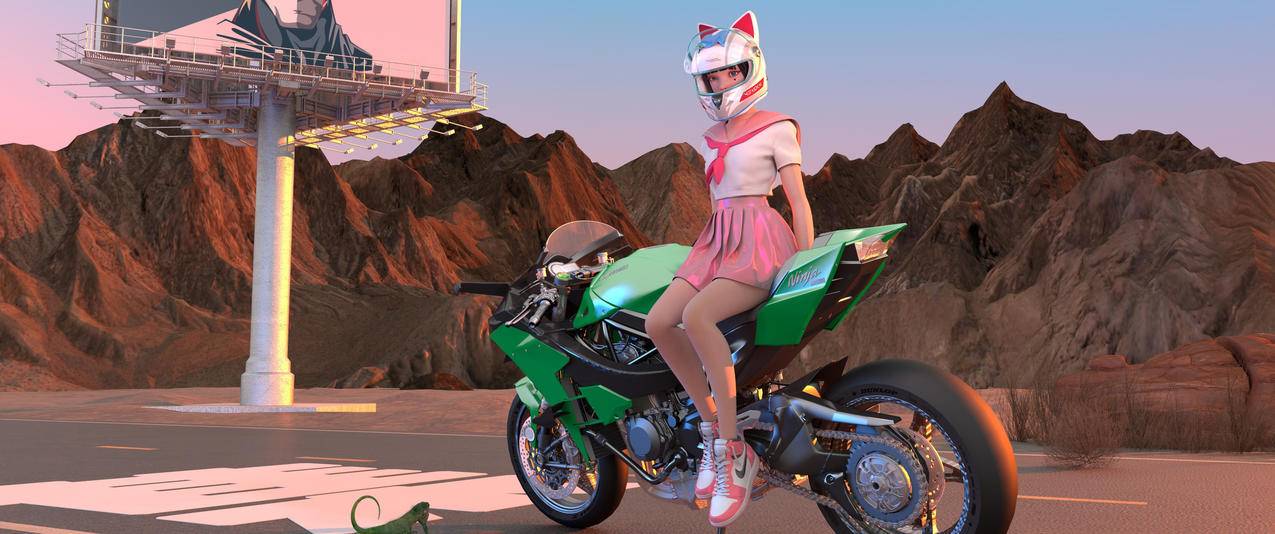 集原美 摩托车 3440x1440带鱼屏高清壁纸
