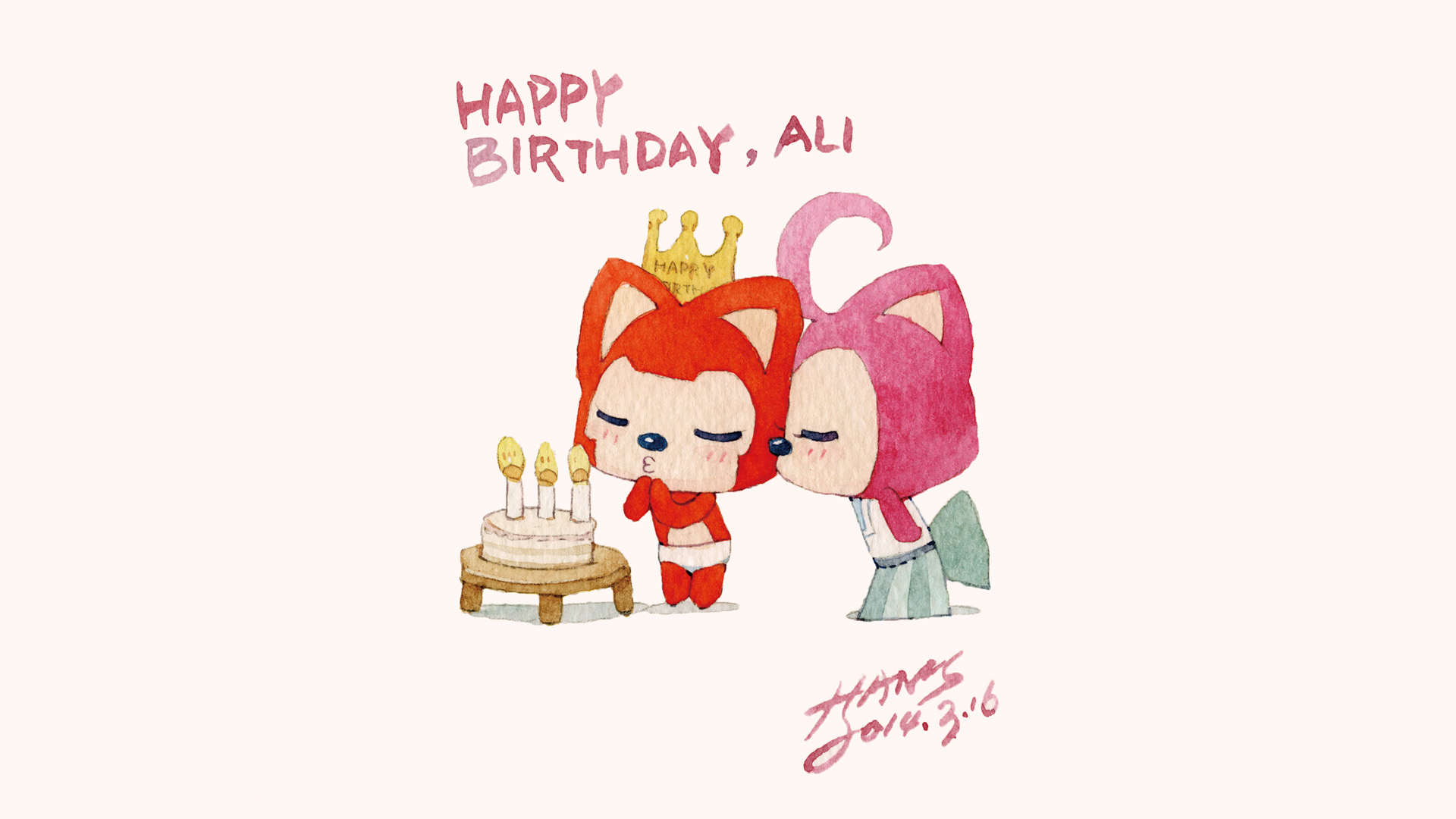 阿狸生日快乐电脑桌面高清壁纸
