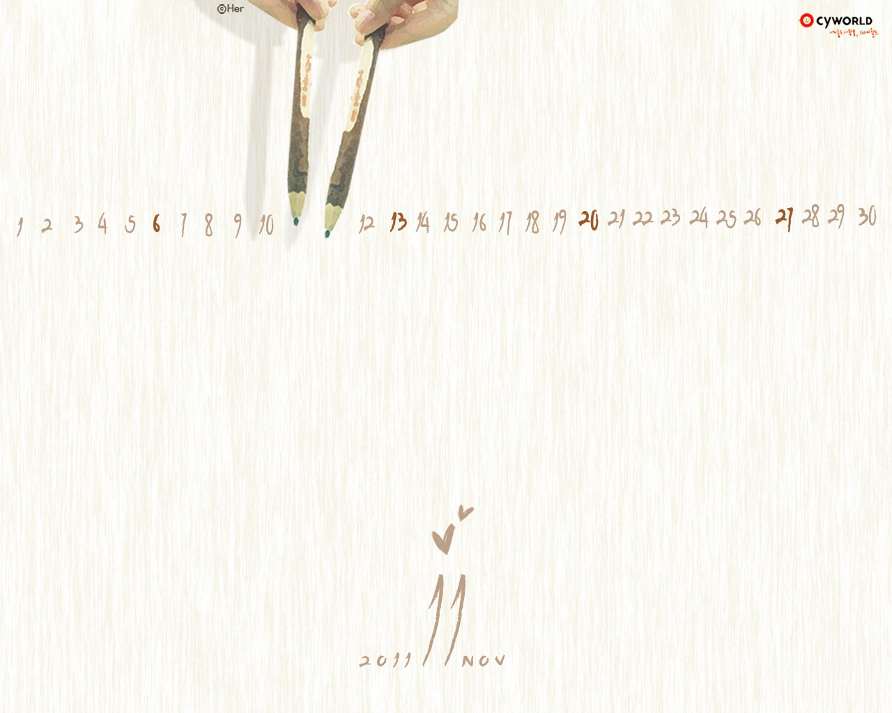 cyworld 2011年11月电脑桌面
